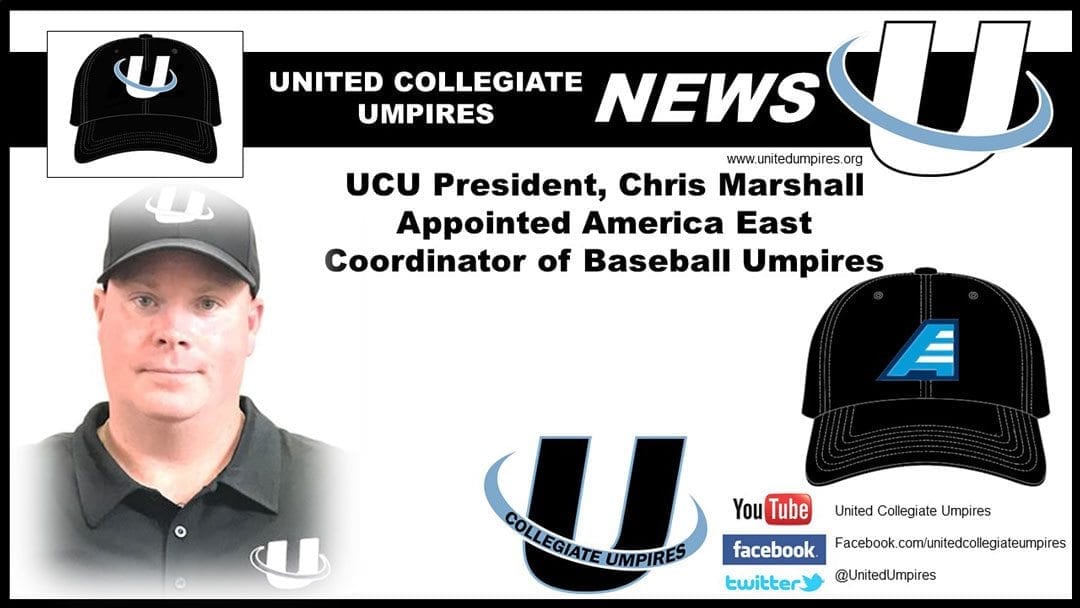 Marshall Appointed America East Coordinator of Baseball Umpires