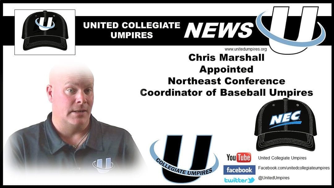 Marshall Appointed Northeast Conference Coordinator of Umpires