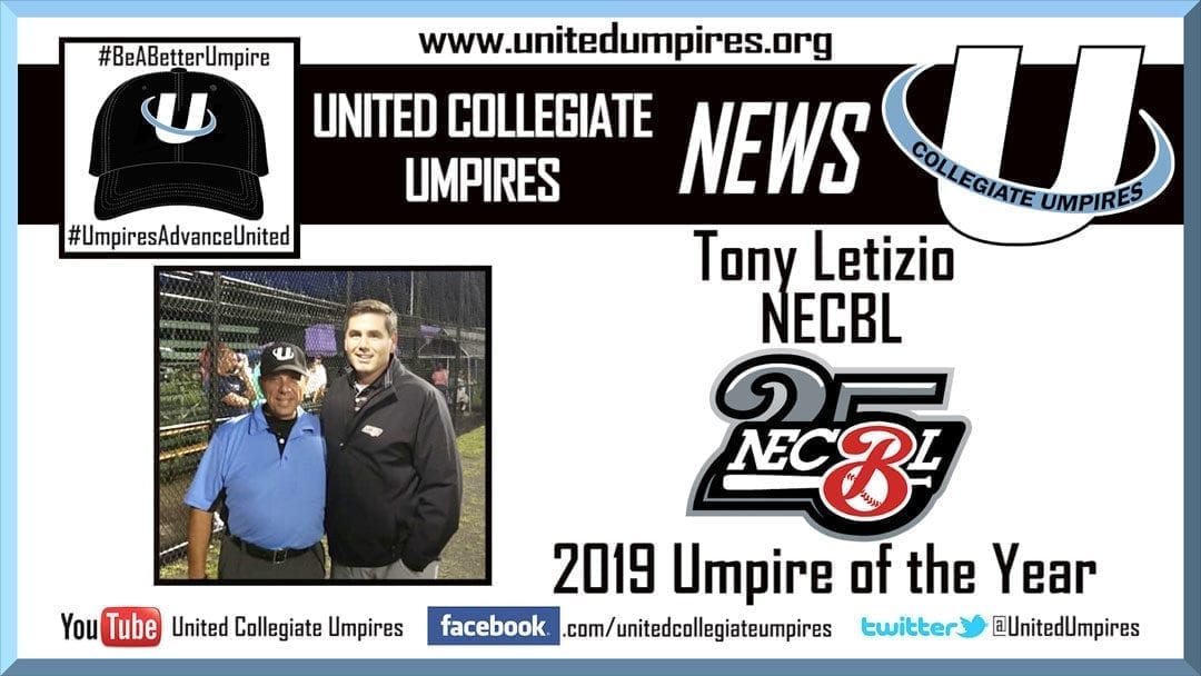 NECBL 2019 Umpire of Year Announced